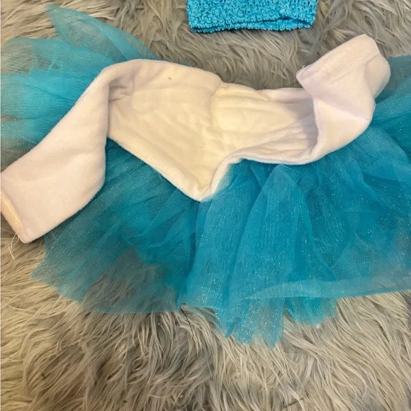 Turquoise Thick Tutu Set with Headband  and Top photo prop NB - Picture 7 of 8